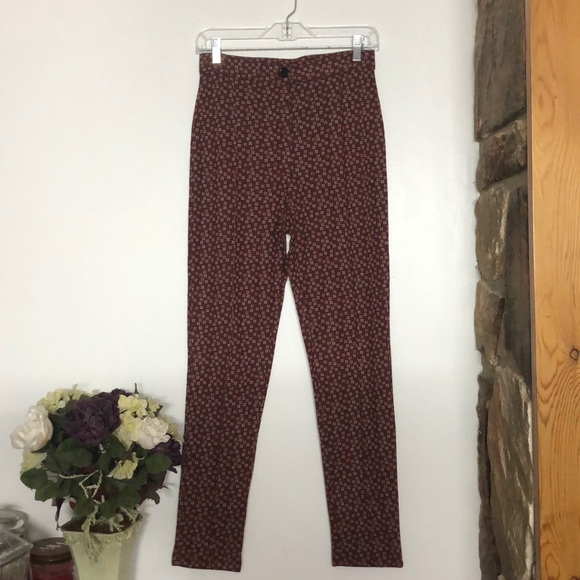 Free People Carnaby Red Patterned Pants - Picture 3 of 7